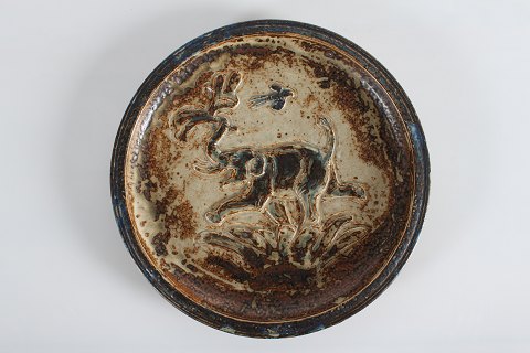 Royal Copenhagen
Knud Kyhn 
Platter with a happy elephant