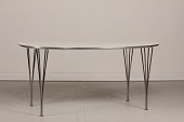 Piet Hein (1905-1996)
Super elipsebord
fremstillet af hvid laminat
og aluminium kant
Længde 150 cm
Bredde 100 cm
Højde 71 cm
Producent: Fritz Hansen A/S
Fin stand efter alm. brug
med små fine ridser efter års brug
Bordet kan beses efter aftale
emne nr:
343871 Piet Hein (1905-1996)
Super elipsebord
fremstillet af hvid laminat
og aluminium kant
Længde 150 cm
Bredde 100 cm
Højde 71 cm
Producent: Fritz Hansen A/S
Fin stand efter alm. brug
med små fine ridser efter års brug
Bordet kan beses efter aftale
emne nr:
343871